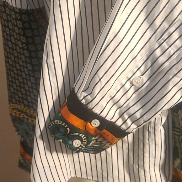 Zara Woman Striped Paisley Print Shirt - Picture 5 of 8